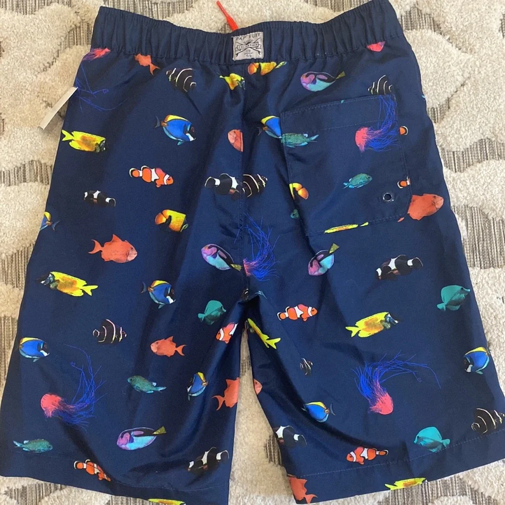 NWT Gap Kids Boys Swim Trunks Fish Sea Life Graphics |Size XL